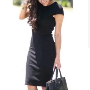 CAbi Women's Black Form Fitting Body Con Sheath Midi Dress EUC Size 6 #975